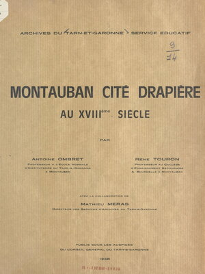 cover image of Montauban, cité drapière au XVIIIe siècle